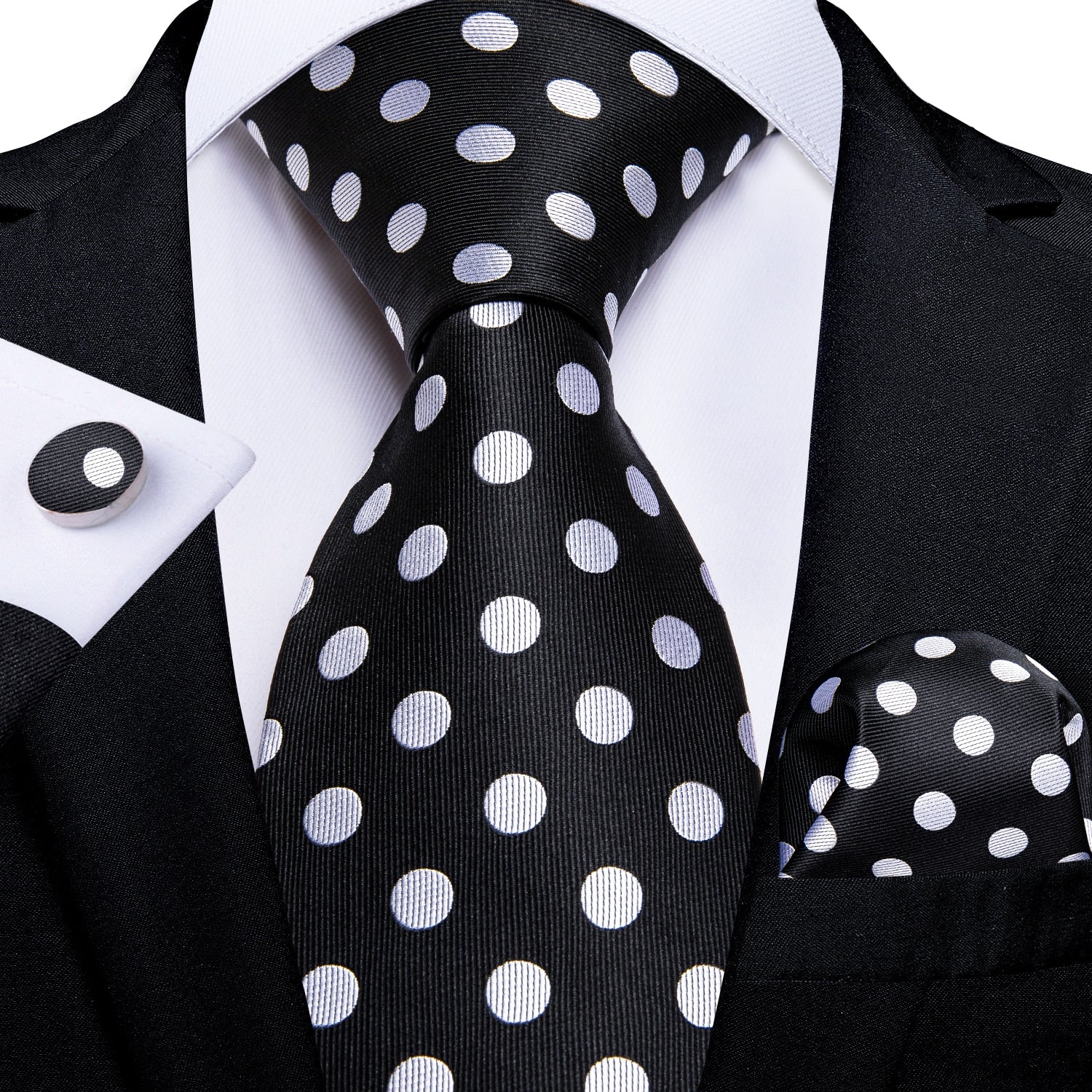 White Dot Black & Pink Silk Ties