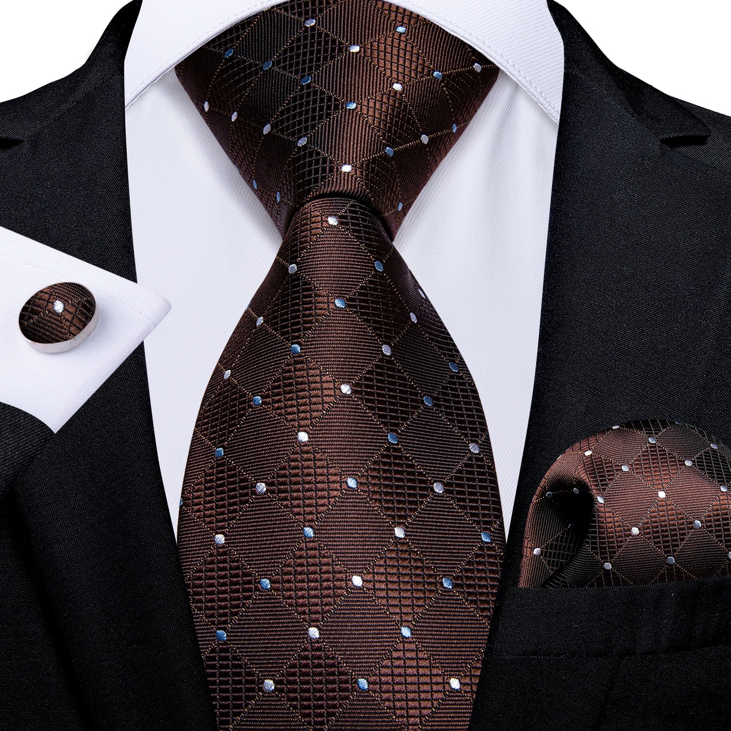 Sophisticated Checkered Pattern Silk Ties