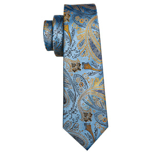 Novelty Blue Paisley Tie Set