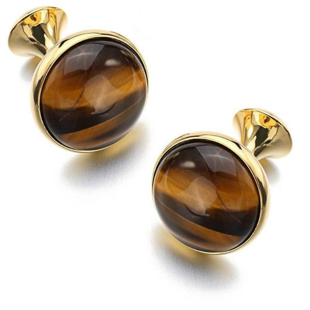 Tiger-Eye Stone Cufflinks