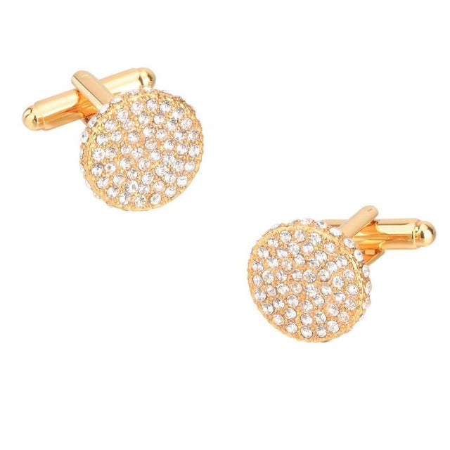 High Quality Round SWAROVSKI Luxury Crystals Cufflinks