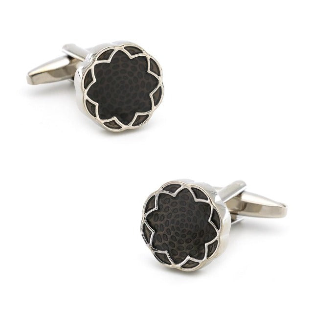 Black Flower Cufflinks