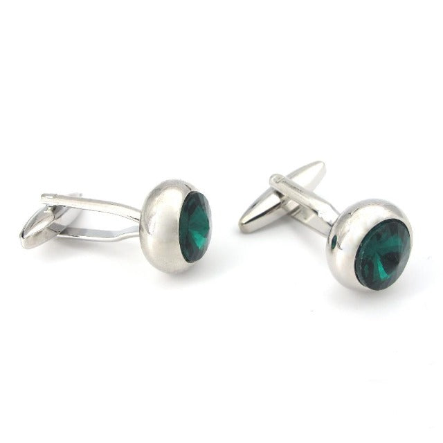 Green Stone Dome Cufflinks