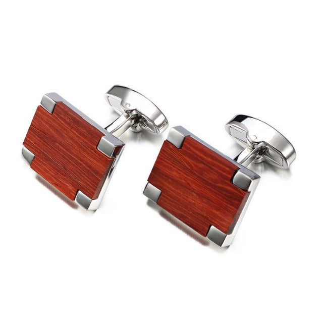 Rosewood Square Luxury Wood Cufflinks