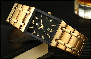 Gold Black Square Quartz Watches