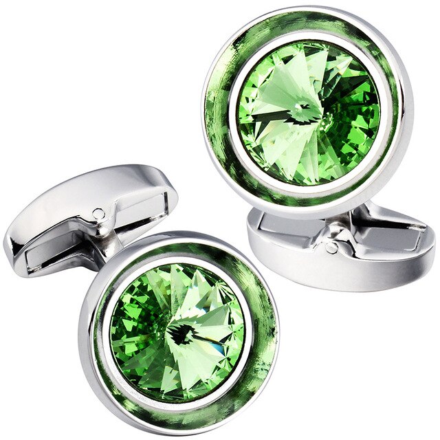 Multicolor Silver Plated Swarovski Luxury Crystal Cufflinks