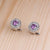 Unisex Luxury Zircon Purple White Luxury Crystal Cufflinks