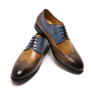 Stanley Wingtip Pointed Toe Lace Up Brogue Oxford Shoes