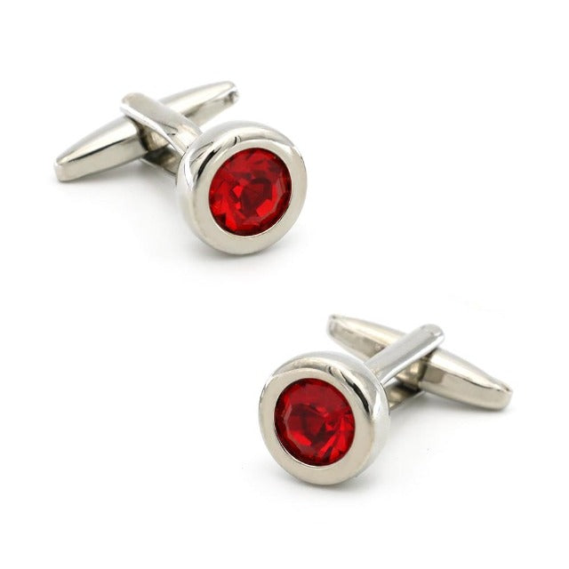 Red Color Luxury Crystal Cufflinks