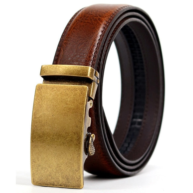 Smokin' Gun Men's Leather Automatic Buckle Belt