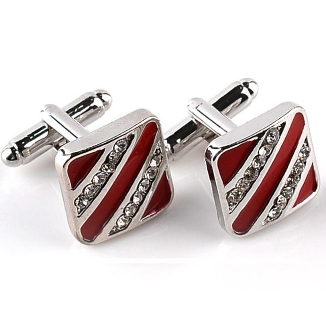 Red Black French Cufflinks