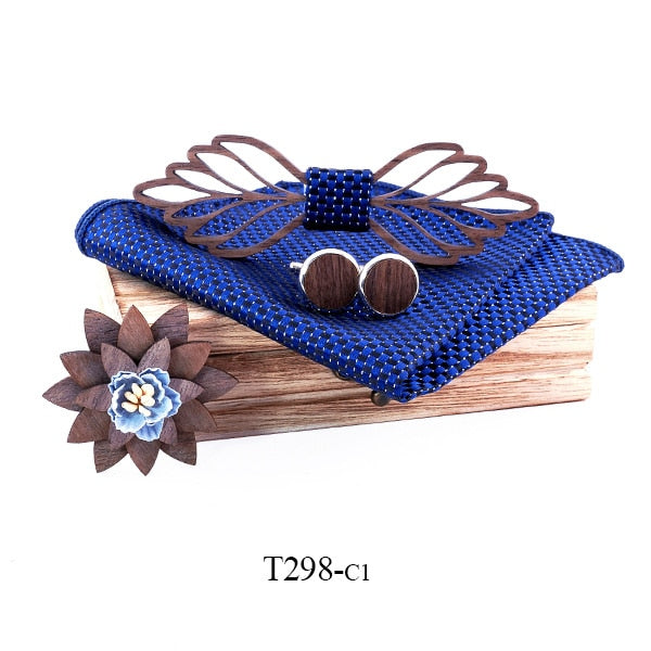 Romantic Hollow Wood Bowtie Set (6 Styles)