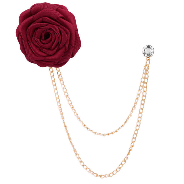 Brooch Cloth Handmade Rose Flower Lapel Pin