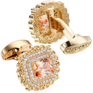 Luxury Champagne Crystal Square Cufflinks