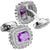 Luxury Purple Crystal Square Cufflinks
