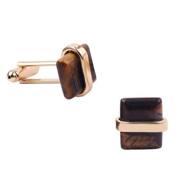 Classical Brown Rectangular Cufflinks