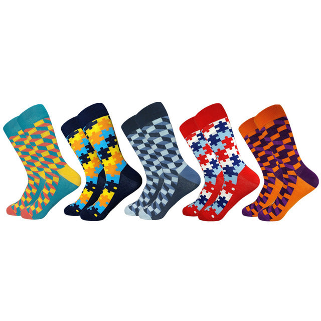 Colorful Casual Men Socks 5 Pairs/Set