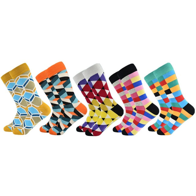 Colorful Casual Men Socks 5 Pairs/Set