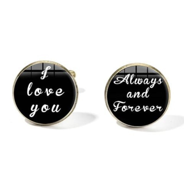 "I Love You, Always And Forever" Wedding Cufflinks