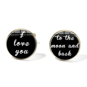 "I Love You to the Moon and Back" Wedding Cufflinks