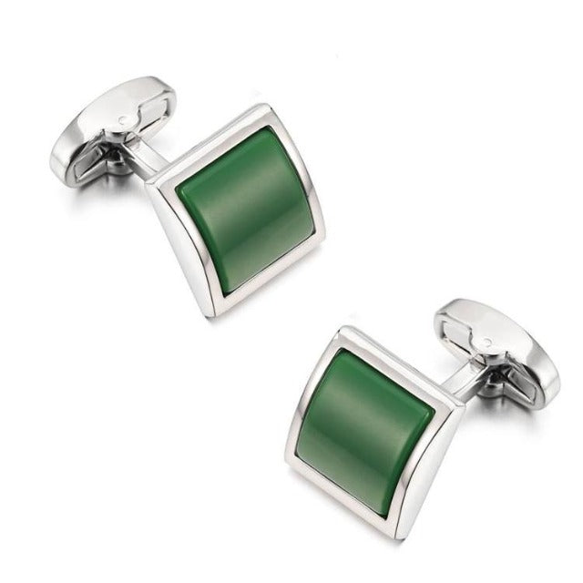 Green Glass Cufflinks
