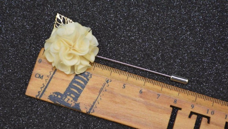 Fabric Flower Lapel Pin Christian Cuffmen - Main Image
