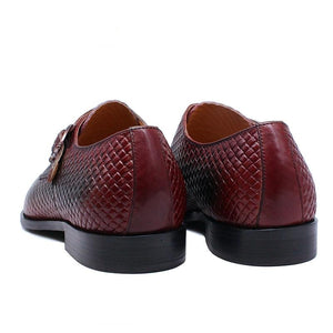 Handmade Genuine Leather Slip On Monk Strap Shoes