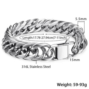 10/15mm Stainless Steel Rombo Chain Bracelets