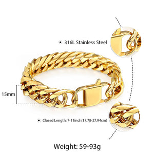 10/15mm Stainless Steel Rombo Chain Bracelets
