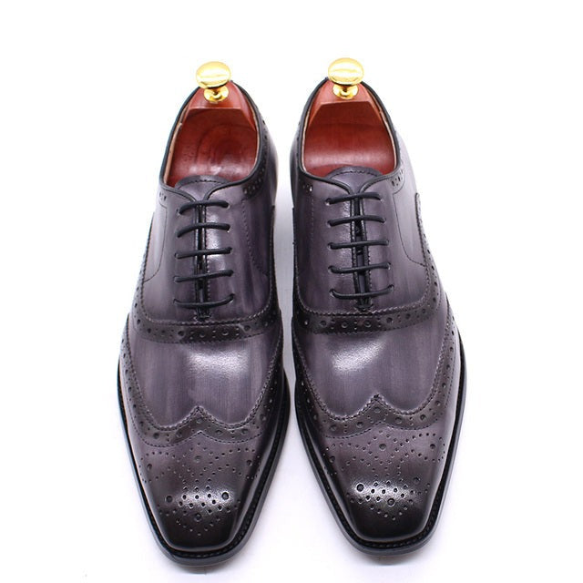 Genuine Leather Wingtip Shoes - Christian Cuffmen