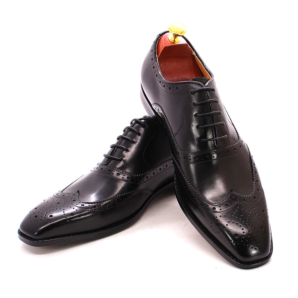 Genuine Leather Wingtip Shoes