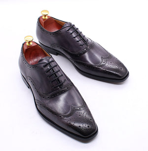Genuine Leather Wingtip Shoes