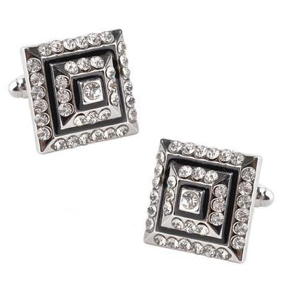 Squared Crystal Cufflinks