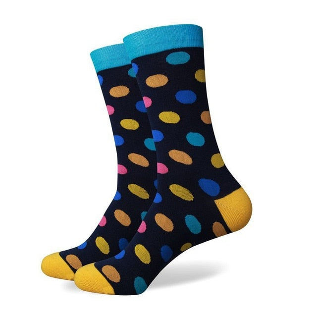 Colorful Dot Men's Combed Cotton Socks