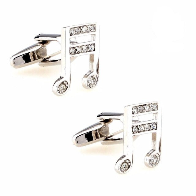 Musical Note Crystal Cufflink