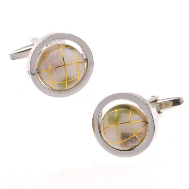White Globe Cufflinks