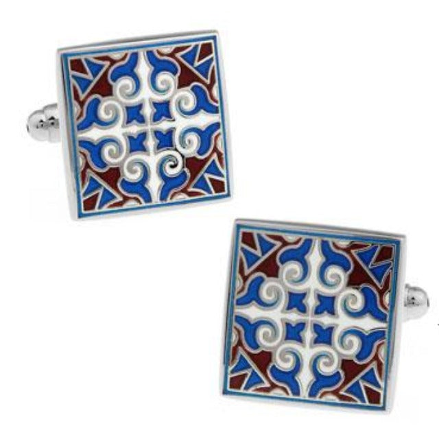 Royal Engraved Flower Novelty Cufflinks