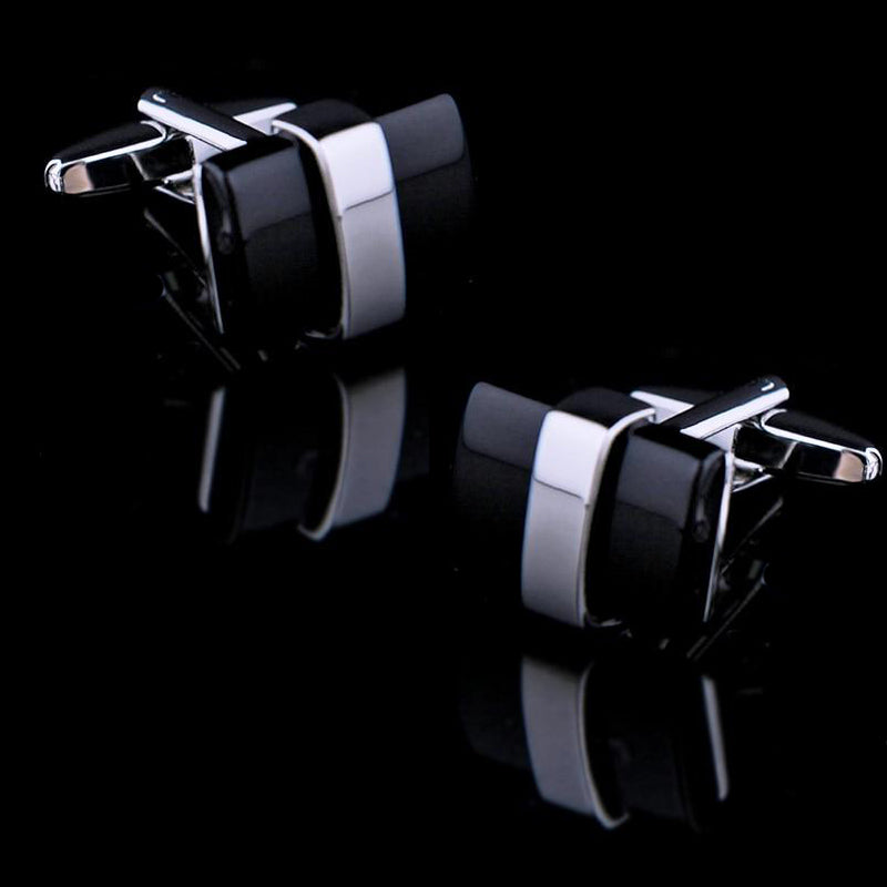Black Rectangle Cufflinks