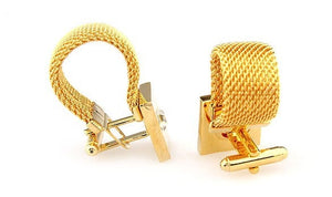 Gold-color Square Luxury Crystal Cufflinks