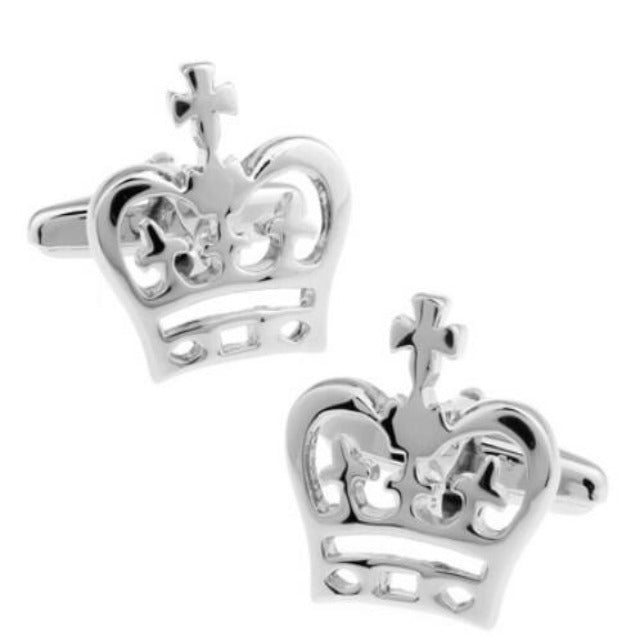 Crown Me Silver Plated Cufflinks