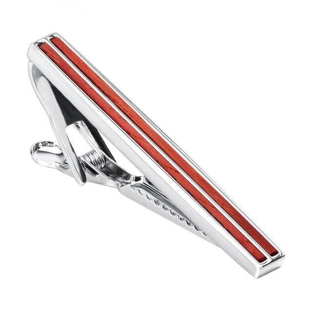 2 Inch Red Wood Tie Clips